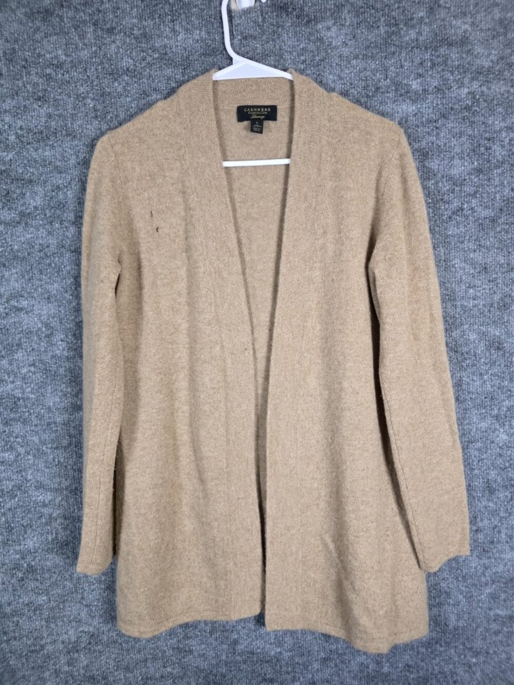 Charter Club Sweater Womens Small Beige 100% Cashmere Cardigan Damaged Pilling